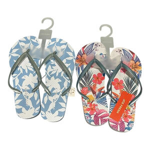 Joe Fresh Flip Flop Sandals Shoes Womens Size 6 Multicolor Floral 2 Pairs Beach